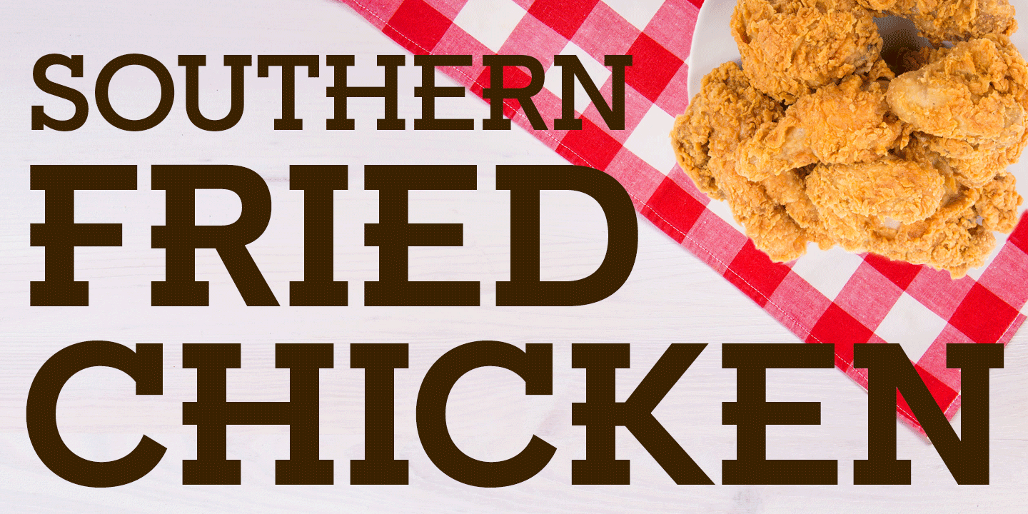 Beispiel einer Fried Chicken SC Bold Italic-Schriftart